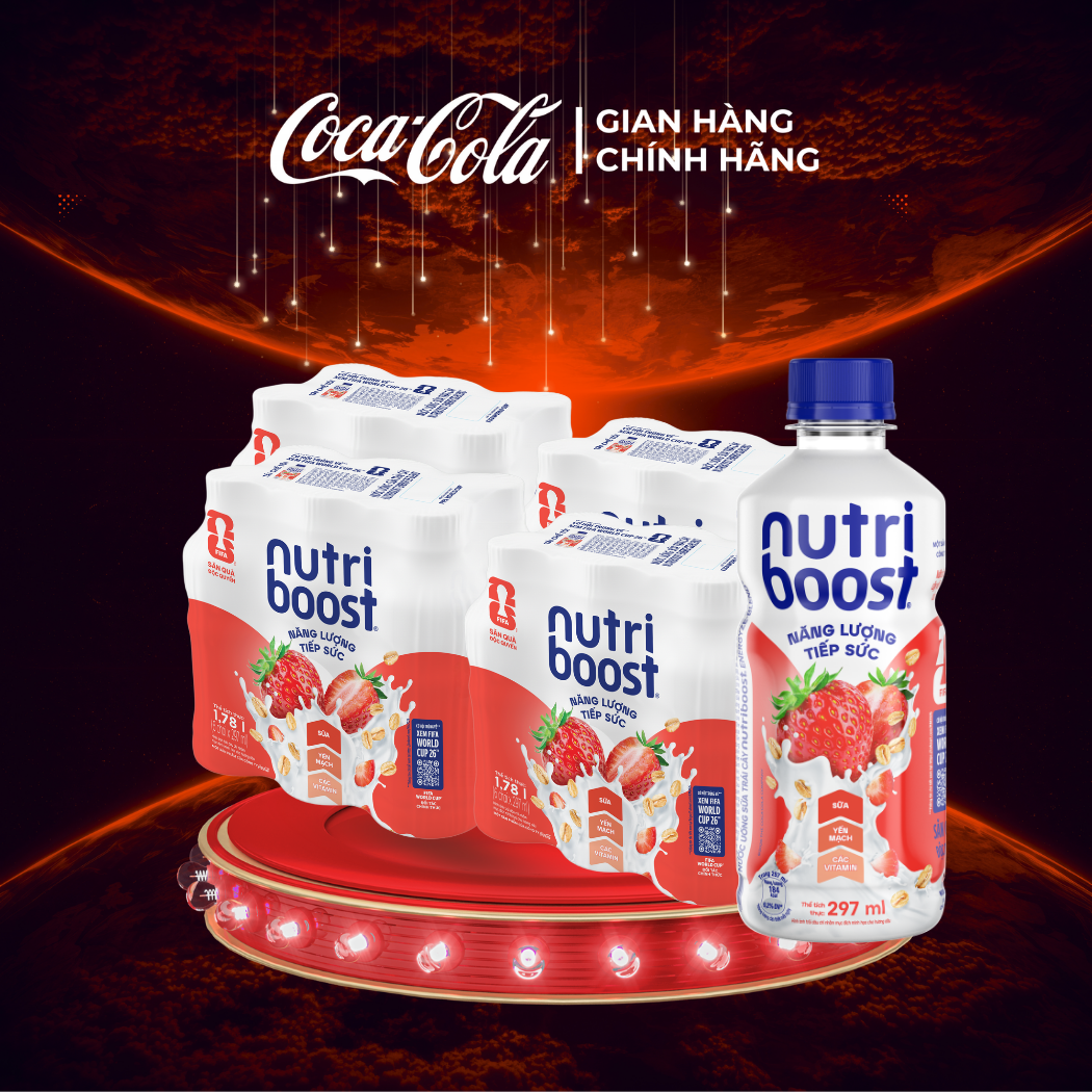 [SIÊU SALE ] Lốc 24 Chai Thực phẩm bổ sung Nước uống sữa trái cây Nutriboost Energyze Blend 297ml/Chai Sale 8.8 Coca-Cola Chính Hãng_LD