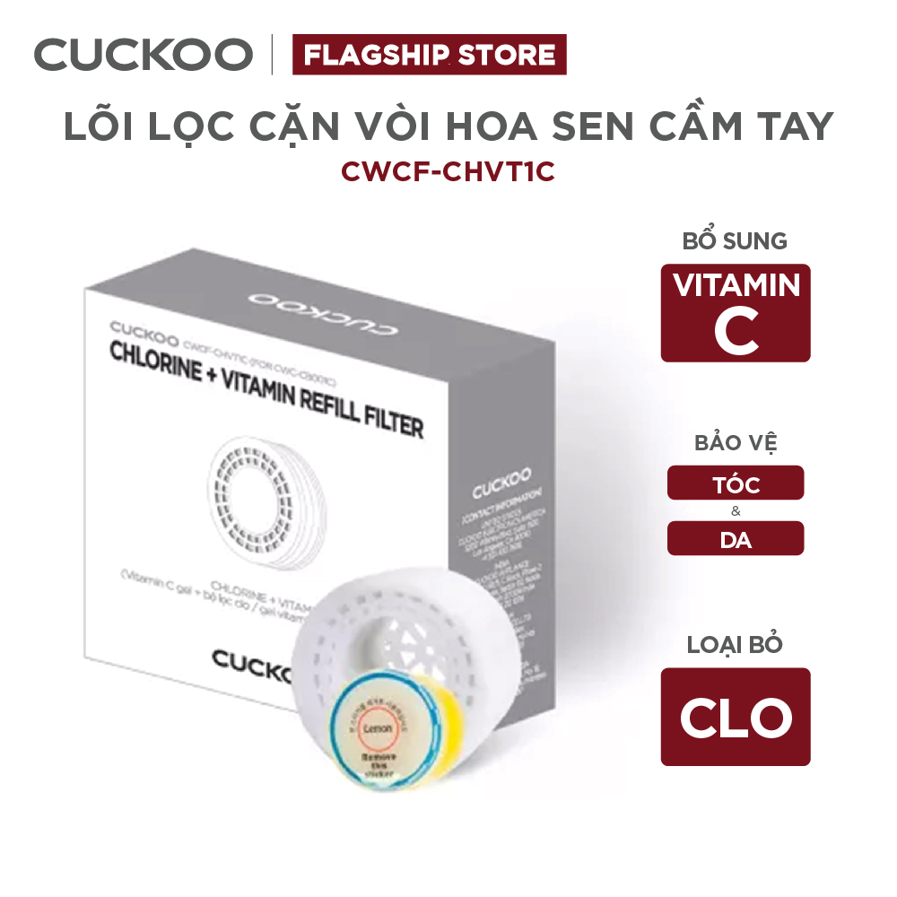 Phụ kiện vòi sen Cuckoo CWCF-CHVT1C: Lõi bổ sung vitamin C và Lõi Clo - Hàng chính hãng