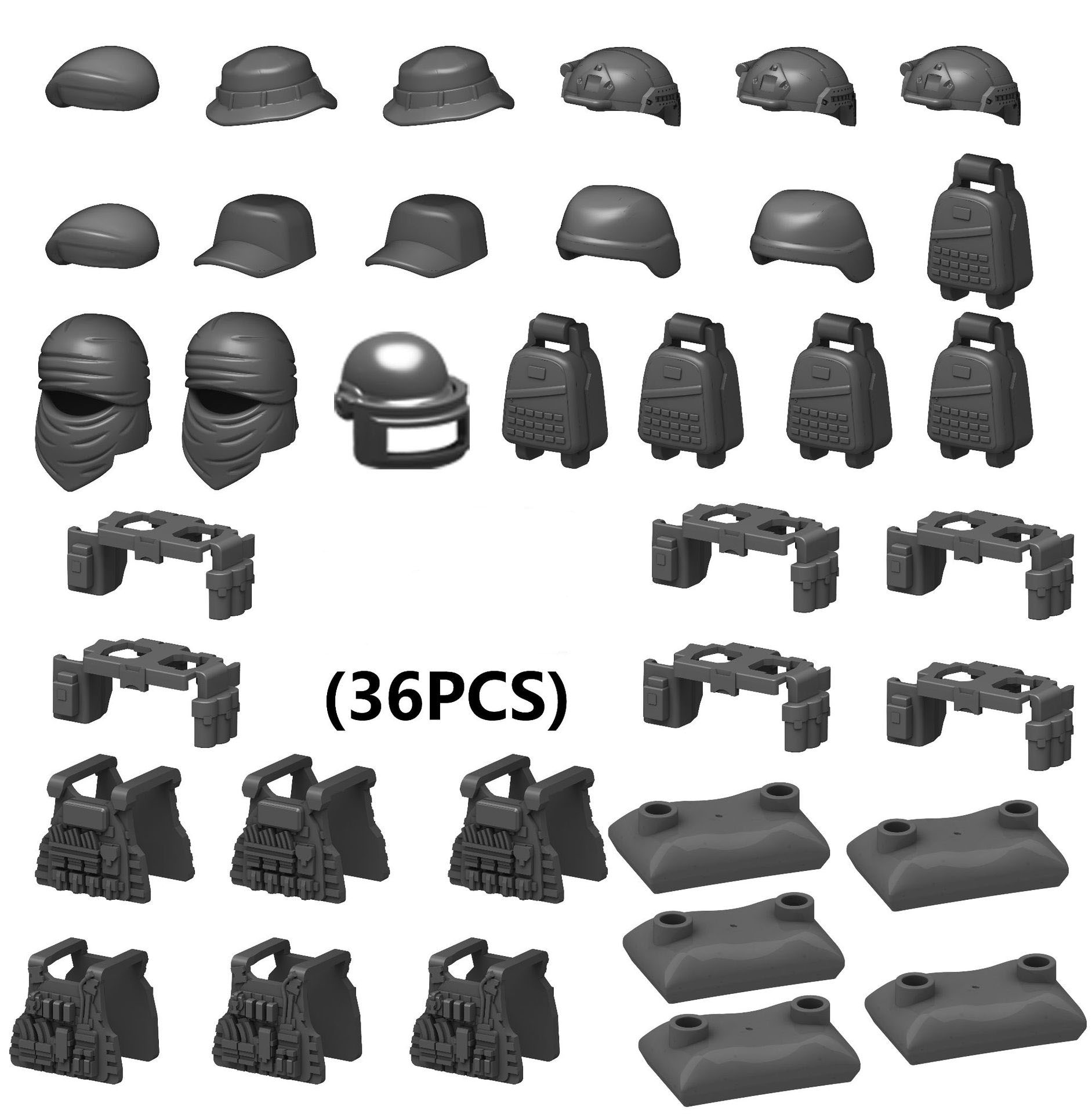 Bộ Phụ Kiện Quân Đội Cho Minifigures Có Bao Cát | Phụ Kiện Army đồ chơi lắp ráp