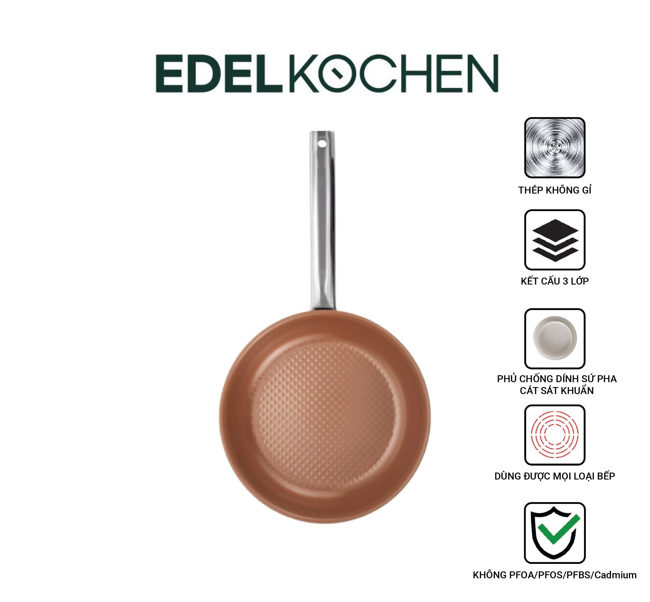 Chảo chống dính Edelkochen Easy Prism Copper
