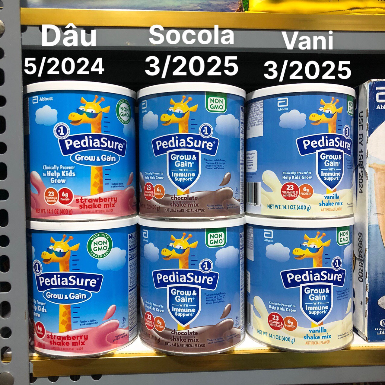 ❤️ sữa bột pediasure vani grow gain dha 400g mỹ tăng chiều cao cân nặng - sữa hươu cao cổ - bay air có bill