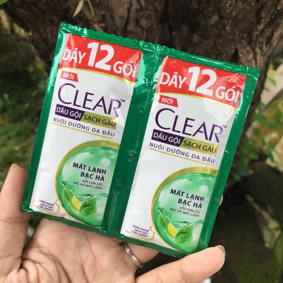 Set 50 gói dầu gội Clear bạc hà mát lạnh da đầu 6g