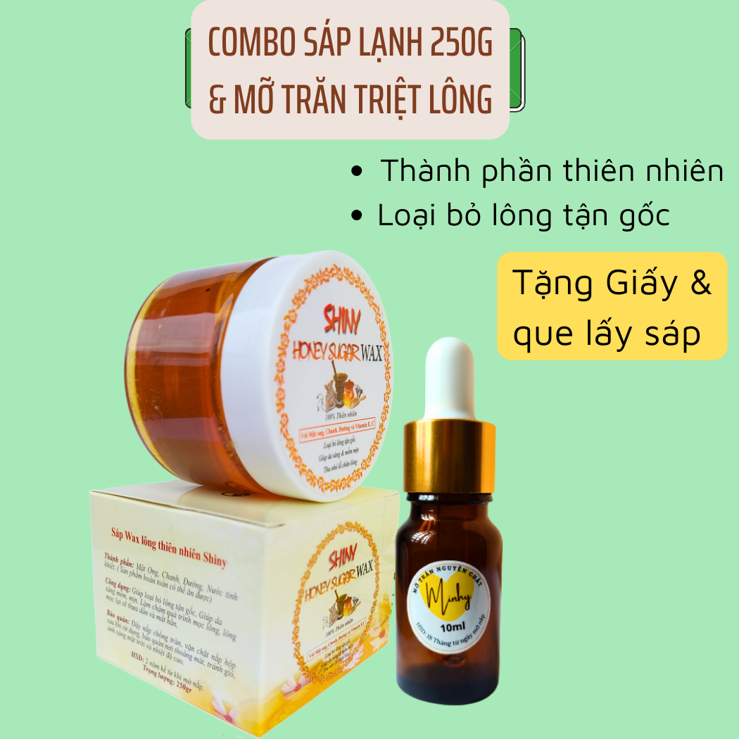 Sáp Wax lông Shiny và mỡ trăn nguyên chất triệt lông MINHY