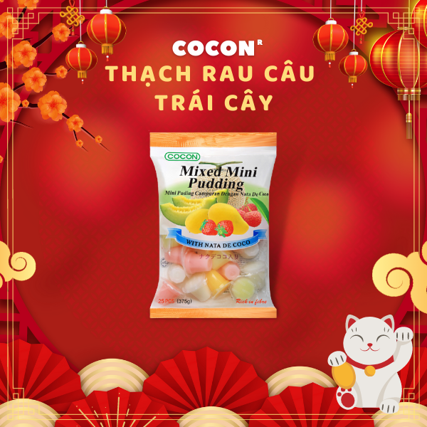 Thạch Rau Câu Trái Cây Cocon 375g