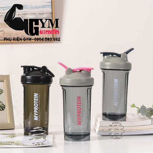 Bình lắc thể thao bình lắc sữa Shake bottle Myprotein Trong Cao Cấp 600ml