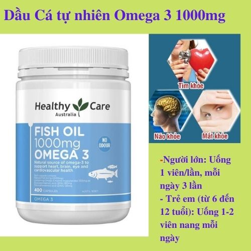 Pham Gia Mart 09Viên Uống Dầu Cá Healthy Care Fish Oil Omega 3 1000mg 400