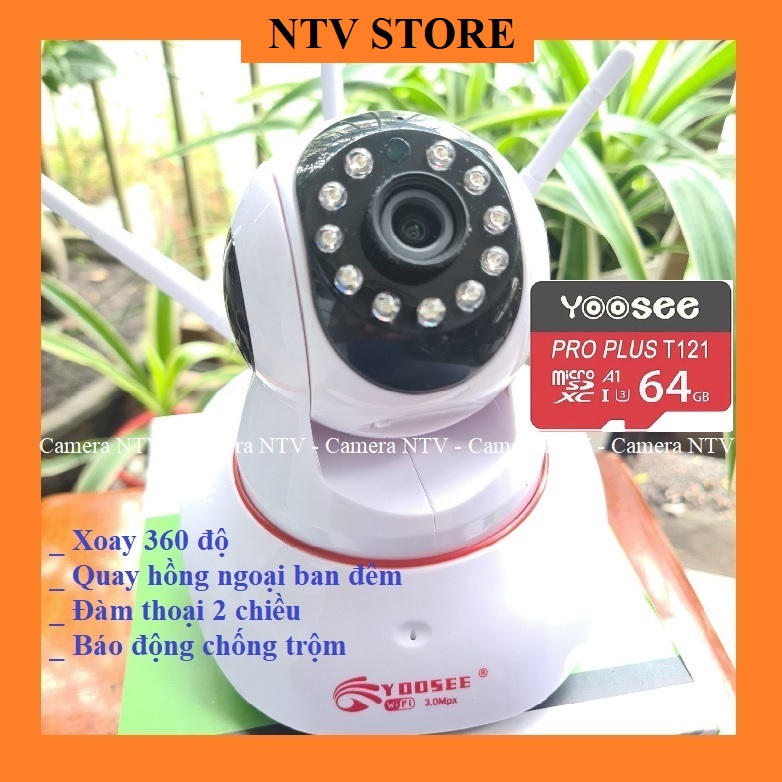 Camera Yoosee 3 râu FHD Hình ảnh sắc nét Xoay 360 độ Quay hồng ngoại ban đêm