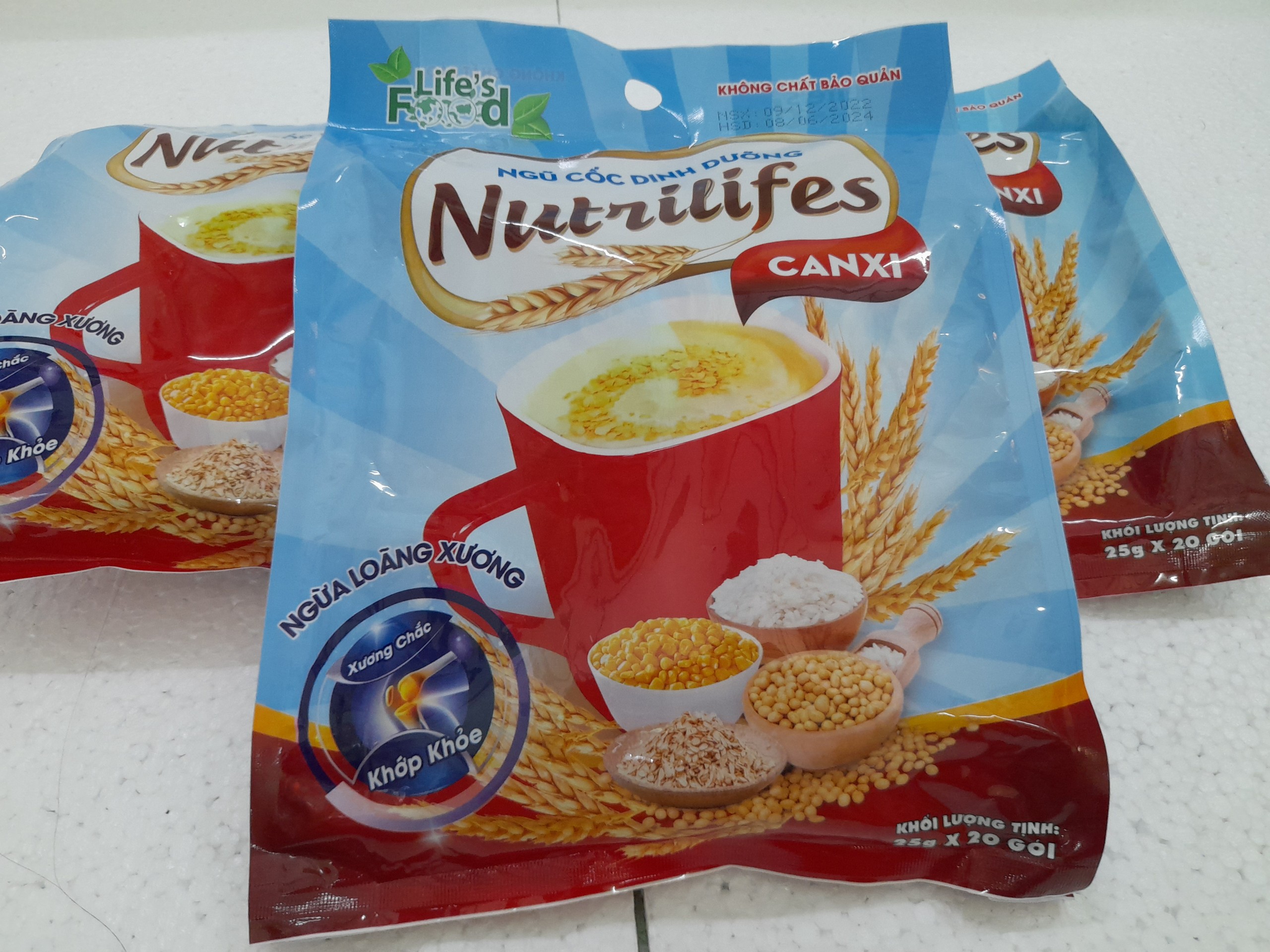 Bột ngũ cốc dinh dưỡng ngừa loãng xương 500g ( 25gx20 gói) bổ sung Canxi Life’’s Food ( KHÔNG CHẤT BẢO QUẢN)