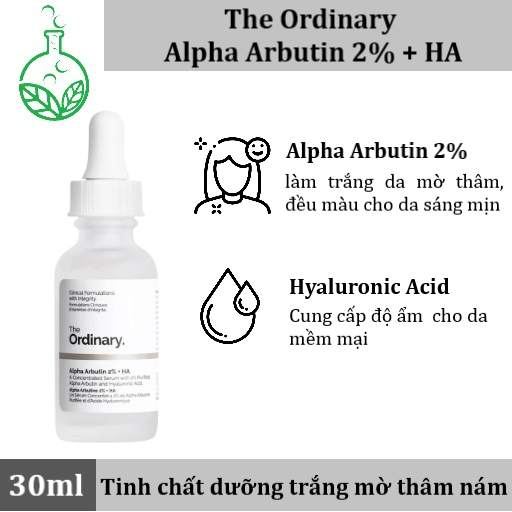 Tinh chất dưỡng trắng da mờ thâm The Ordinary. Alpha Arbutin 2% + HA