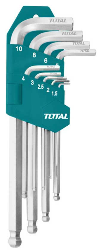 1.5-10mm bộ lục giác đầu bi dài 9 chi tiết total tht106292