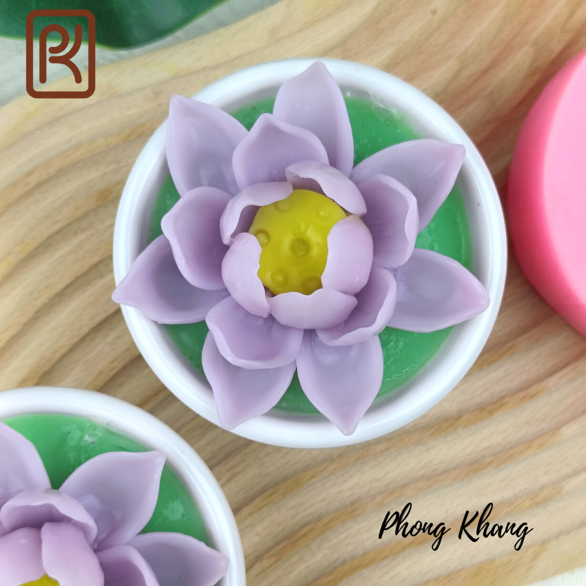 Khuôn silicon 4d Phong Khang làm rau câu hình hoa sen