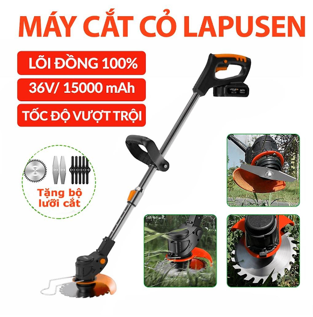 Máy cắt cỏ tỉa cành cầm tay LAPUSEN tặng 2pin . Công suất lớn . Động cơ lõi đồng 100 . Làm việc liên tục trong 5h