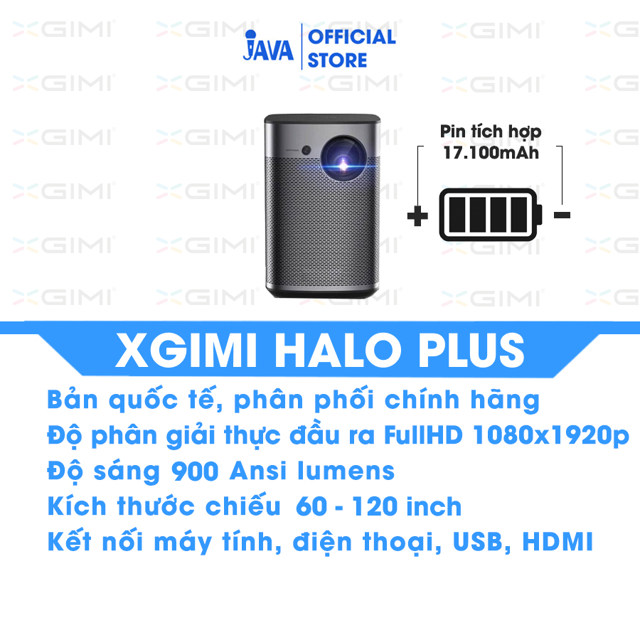 Máy chiếu mini xgimi halo plus fullhd 1080p - hỗ trợ 4k hdr,công nghệ dlp, 3d độ sáng cao 800 ansi lumens