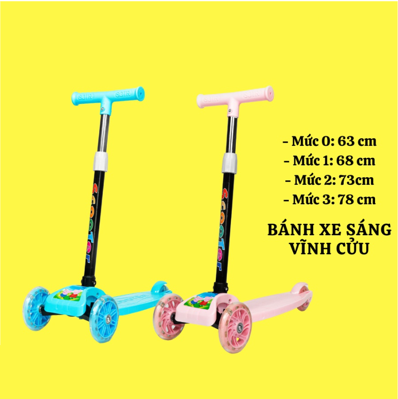 Xe Trượt Scooter Trẻ Em Giá Rẻ - Có Đèn Nháy, Màu Sắc Nổi Bật