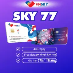 FREESHIP - CHƯA KÍCH HOẠT.Sim 4g Mobifone sky77 gói 4Gb/ngày (120Gb/tháng) +Free nội mạng mobifone sky