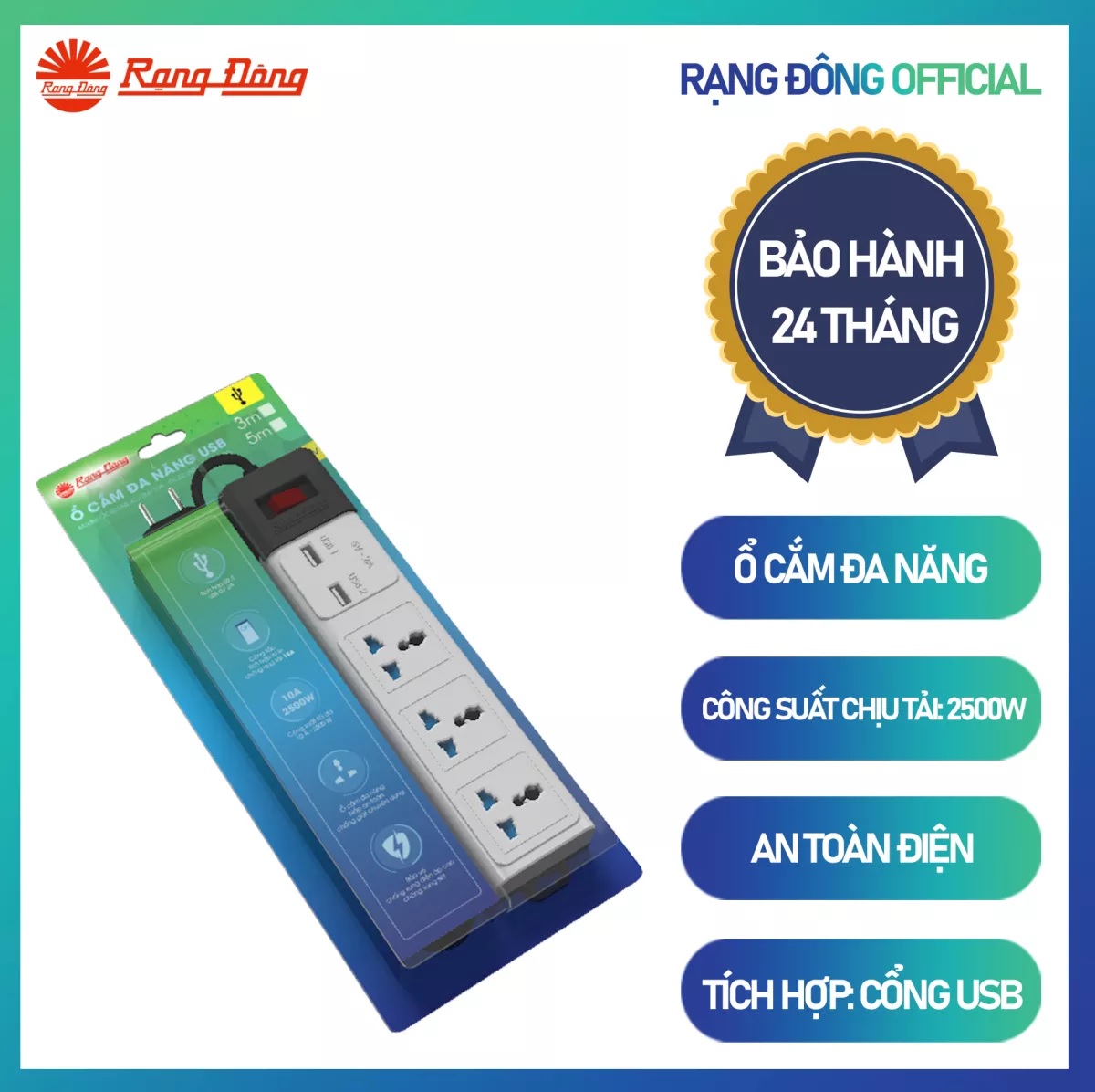 Ổ cắm đa năng usb - rạng đông