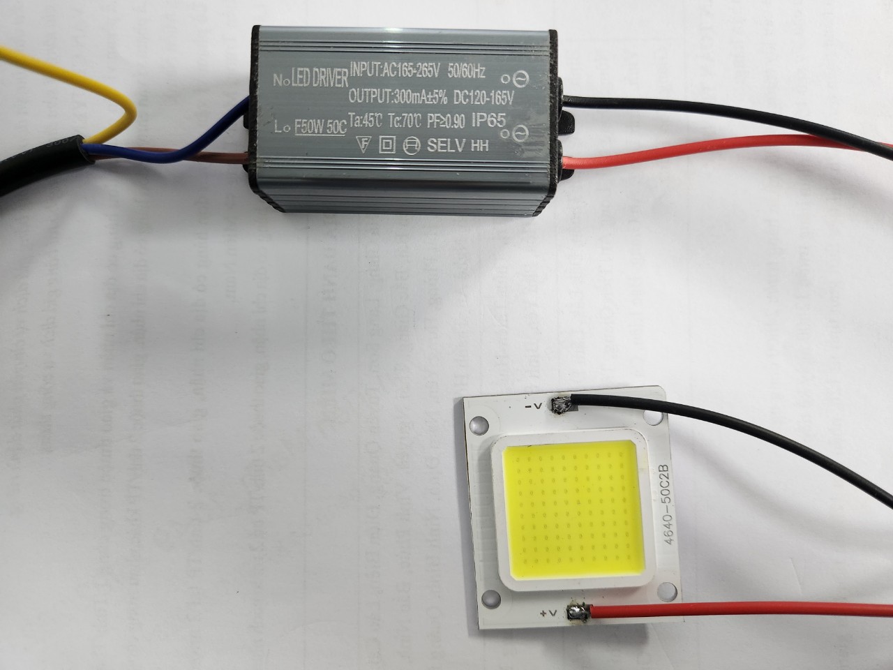 NGUỒN + CHIP ĐÈN LED PHA 50W (LED DRIVER) DC 120-165v