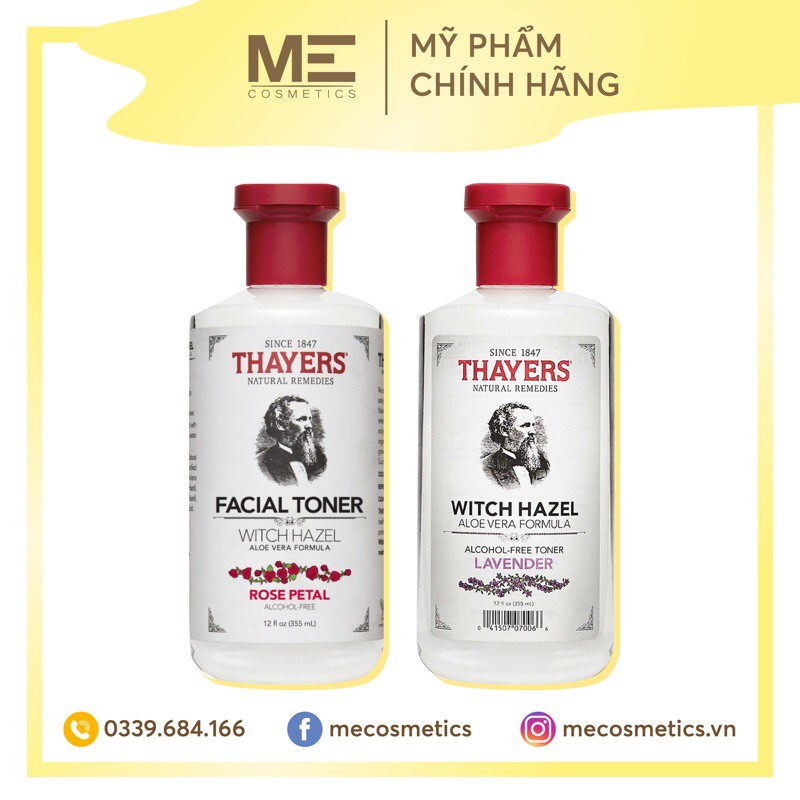 Nước hoa hồng Thayers Alcohol Free Witch Hazel Toner 355ml - Rose