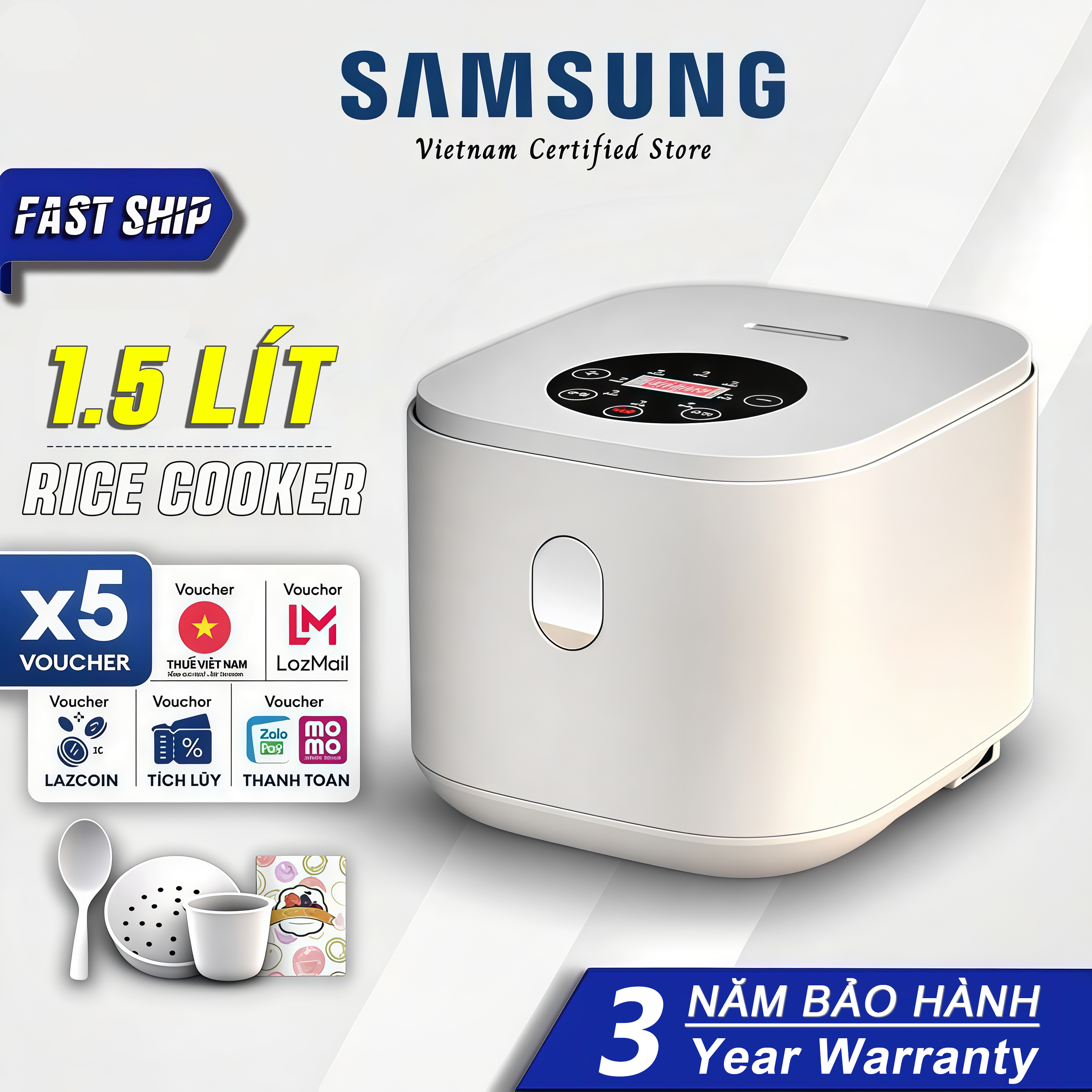 【Bảo hành 3 năm miễn phí Nồi cơm điện 1.5 Lít CRA-5631Nồi cơm điện tử