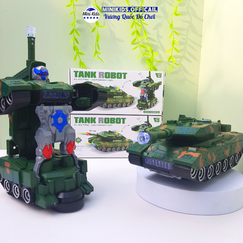 Đồ chơi xe tăng biến hình tự động có đèn và nhạc - Lồng đèn trung thu có tay cầm, đèn led nhấp nháy - Đồ chơi MiniKids