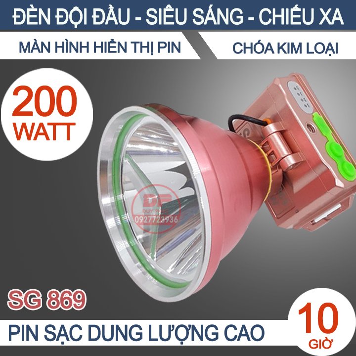 ĐÈN ĐỘI ĐẦU 200W PL 329 , 300W PL 869 , HIỂN THỊ PIN  , ĐÈN PIN LED SẠC ĐIỆN , SIÊU SÁNG CHỐNG NƯỚC
