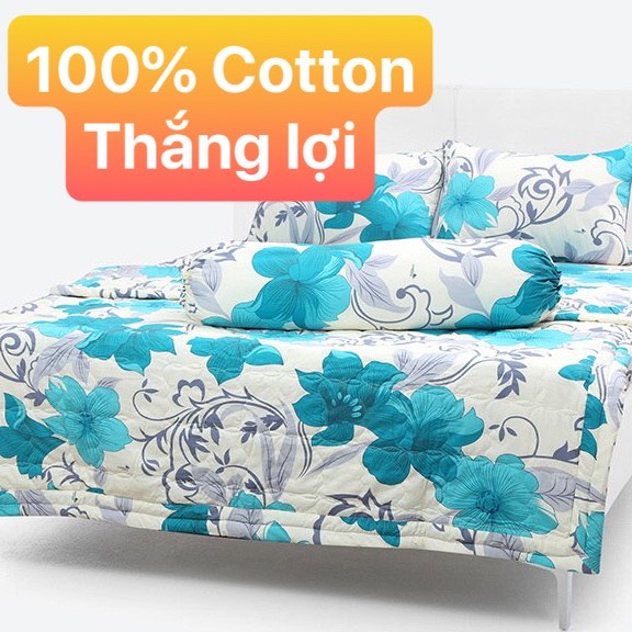 [HCM]Bộ Drap Kèm Mền 5 món {hoặc mền lẻ } 100% vải cotton Thắng Lợi / chuẩn logo trên vải/