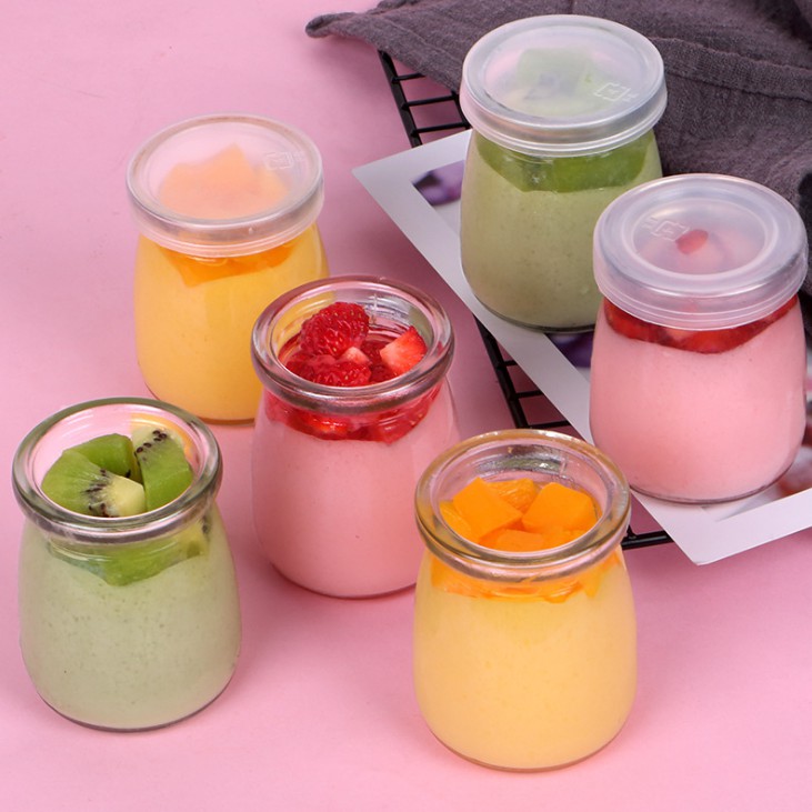 Hũ làm sữa chua thủy tinh kèm nắp - set 12 lọ làm sữa chua, caramen tại nhà