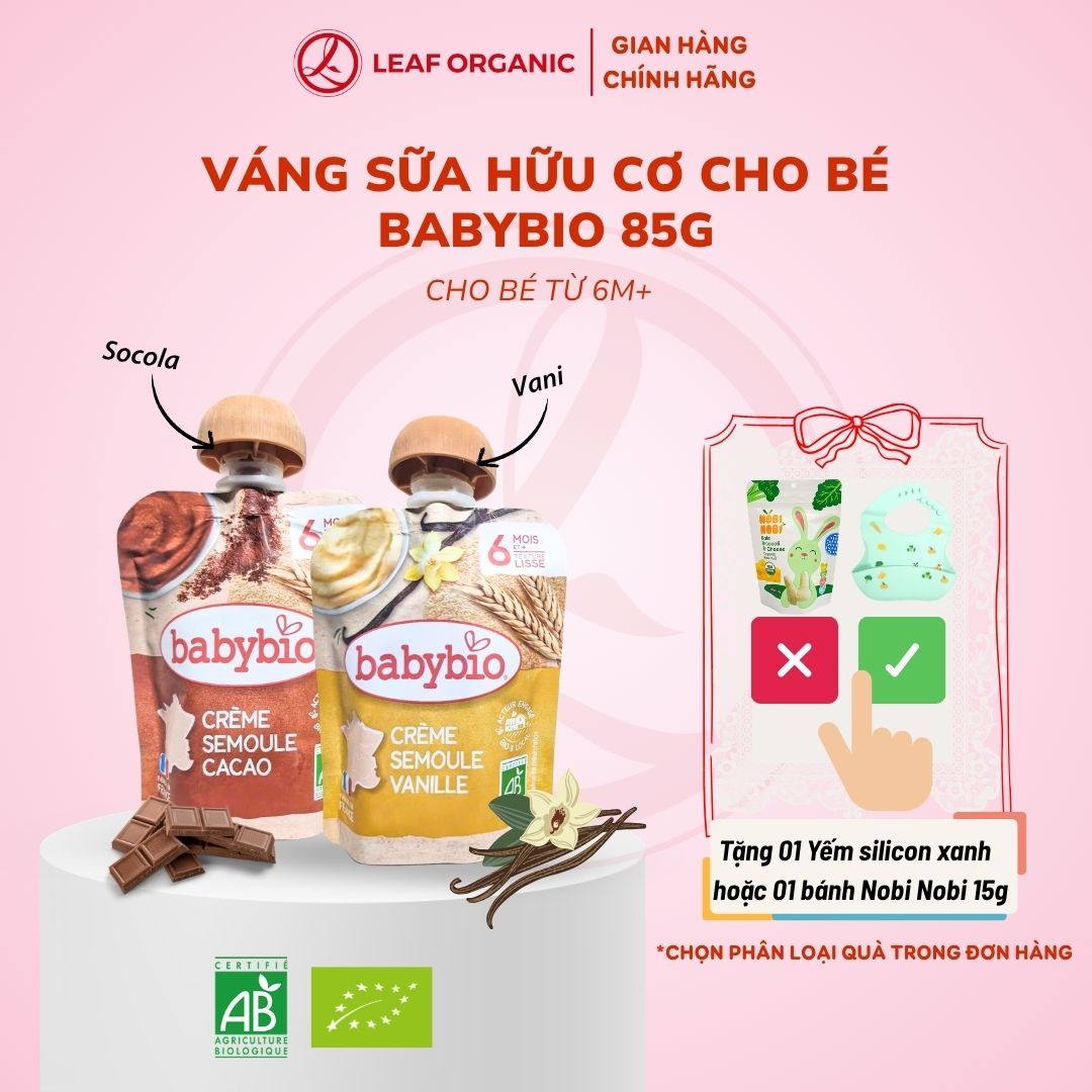 Váng Sữa Hữu Cơ Cho Bé Babybio 85G (6 - 8 Tháng) - Leaf Organic HCM