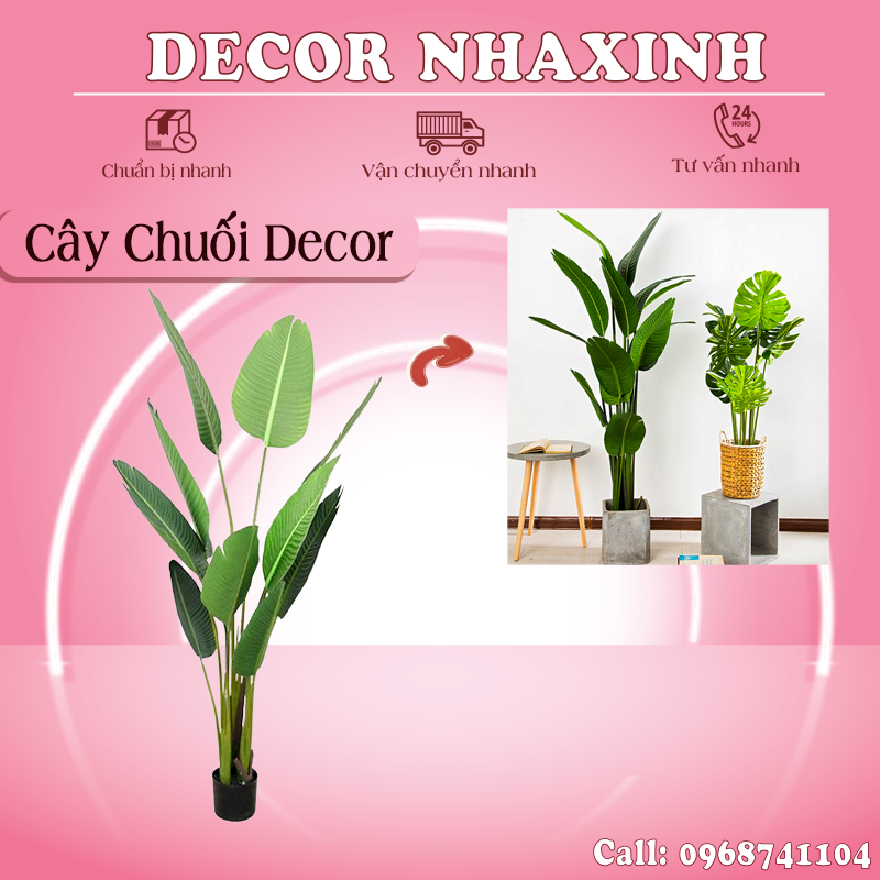 Cây Giả Decor Cây Cảnh Trong Nhà Cây Xanh Trang Trí Nhà Cửa Chất Liệu Nhưa PE An Toàn Cây Giả Để Trong Nhà Nội Thất Hiện Đại