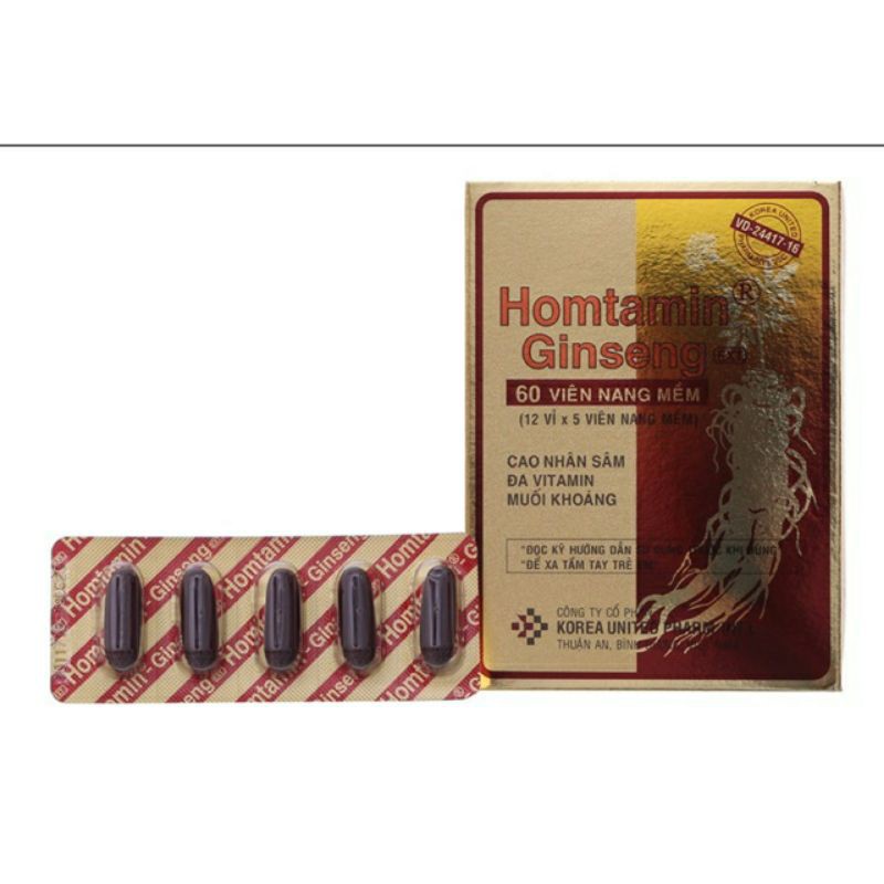Viên uống homtamin ginseng- tăng cường bồi bổ sức khỏe - bổ máu