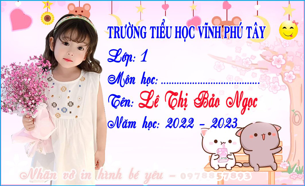 Nhãn vở in hình theo yêu cầu | hình in nét ,...