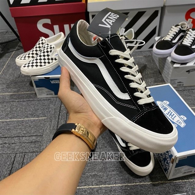 Giày 𝐕𝐀𝐍𝐒 viền trắng, giày thể thao 𝐕𝐀𝐍𝐒 Đen Old Skool nam nữ hot nhất 2022