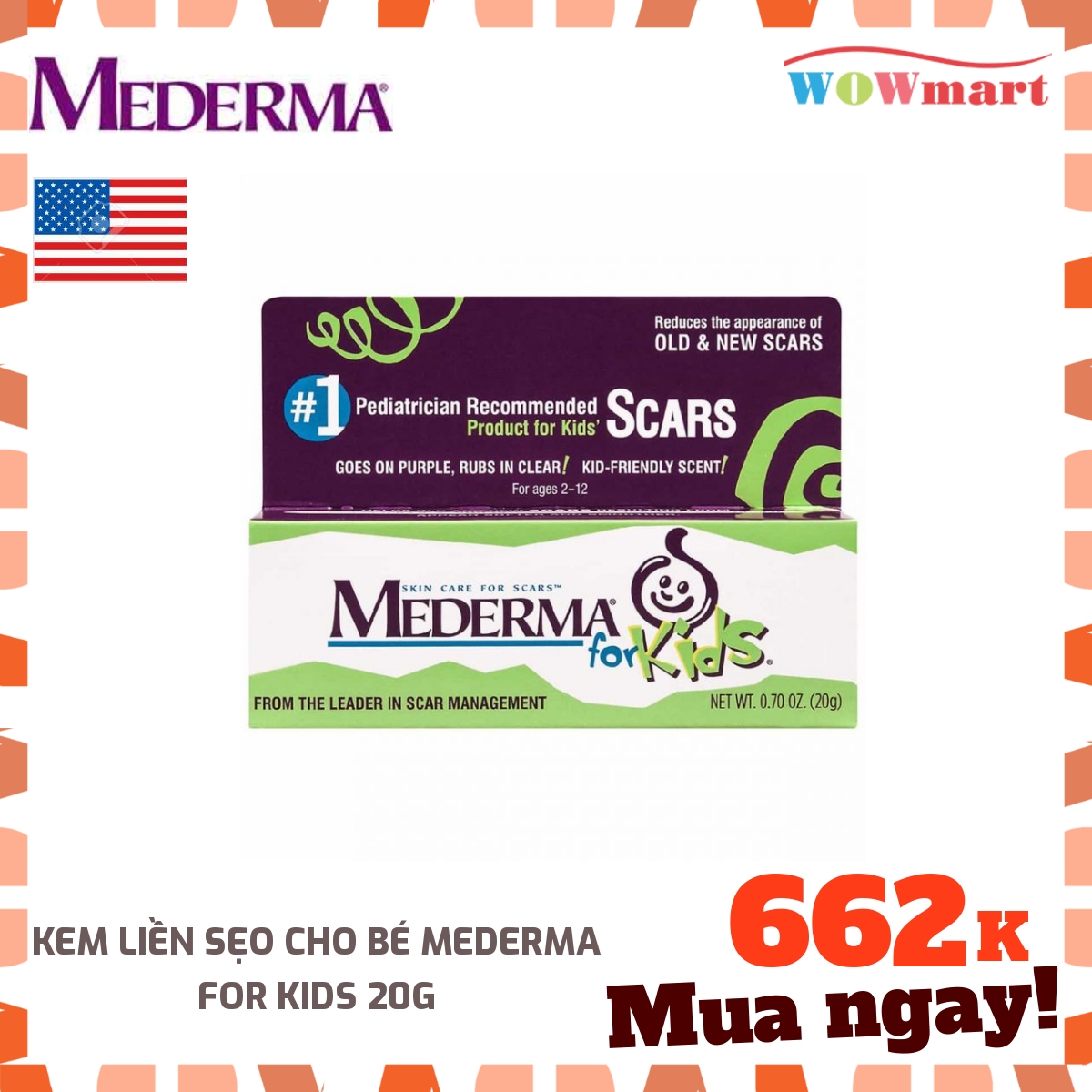 Kem tгị sẹo cho bé Mederma For Kids 20g -