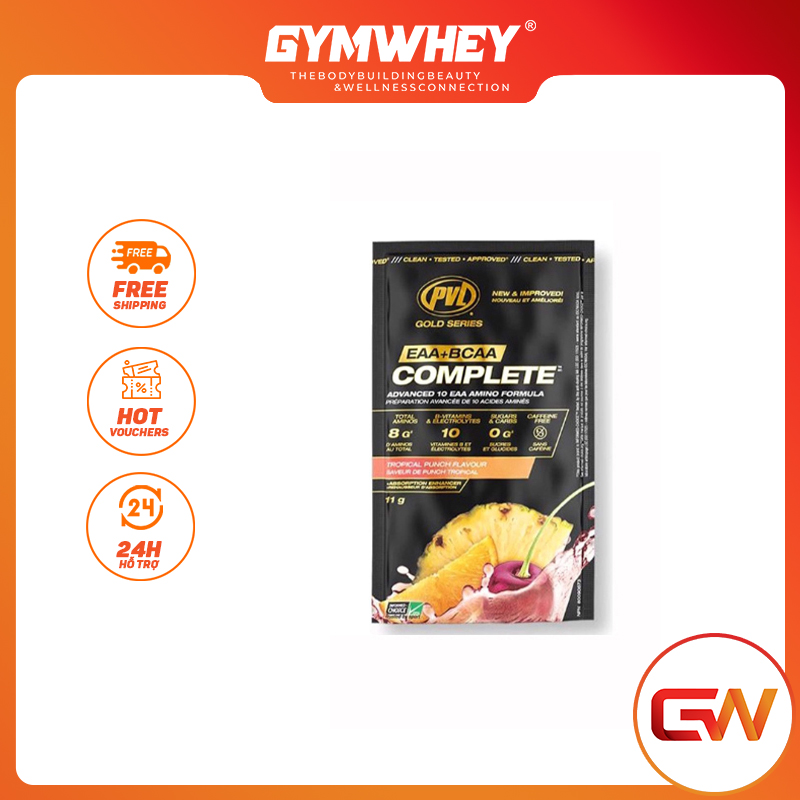 Sample pvl eaa bcaa 11gram gói dùng thử eaa giúp tăng trưởng và phục hồi cơ bắp - từ canada