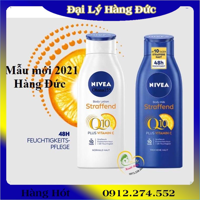 Dưỡng thể nivea q10 vitamin c 400ml giúp sáng da, mềm mịn– nội địa đức đủ bill