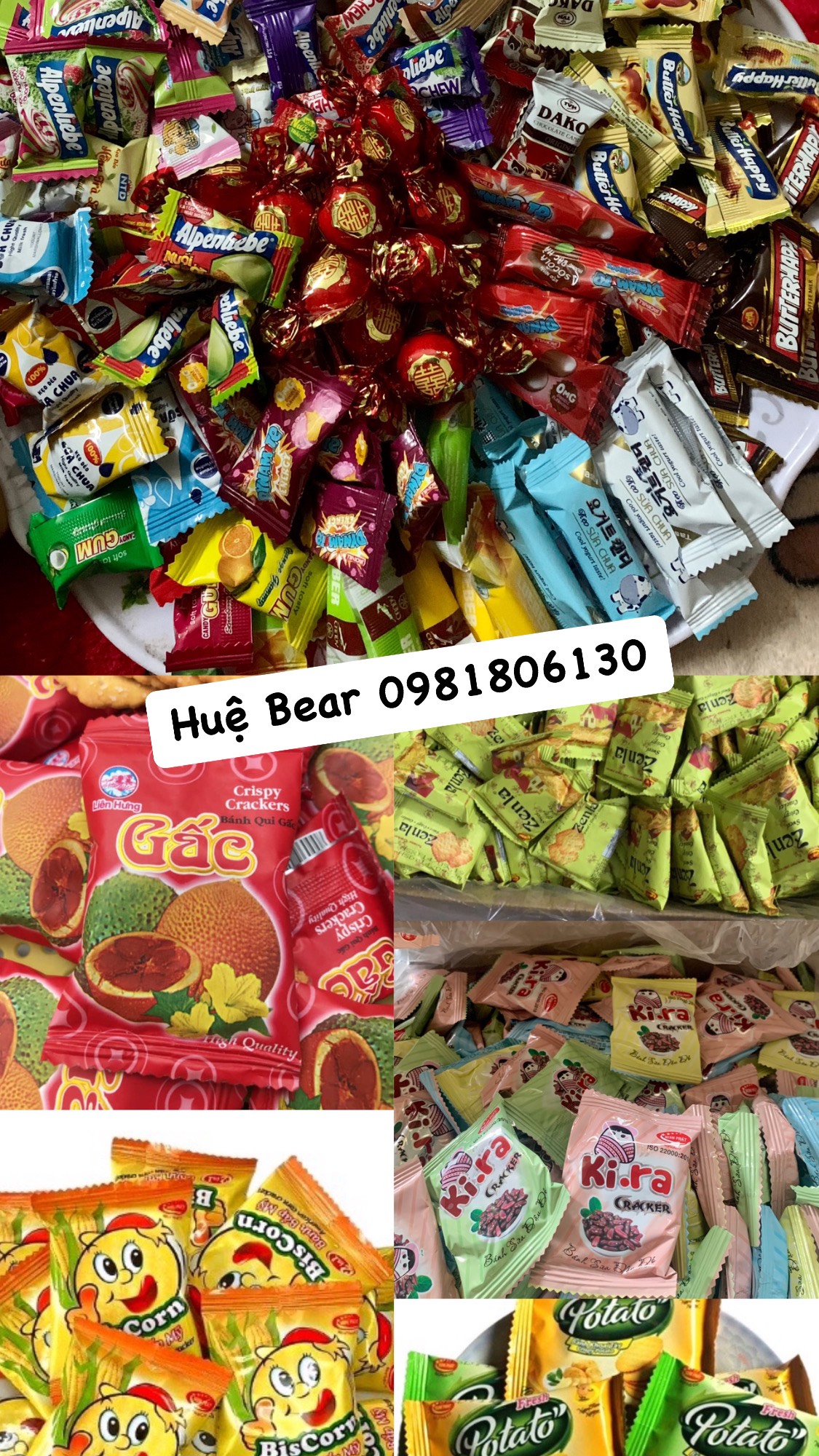 Sỉ 1kg bánh kẹo tết mix đủ loại như hình
