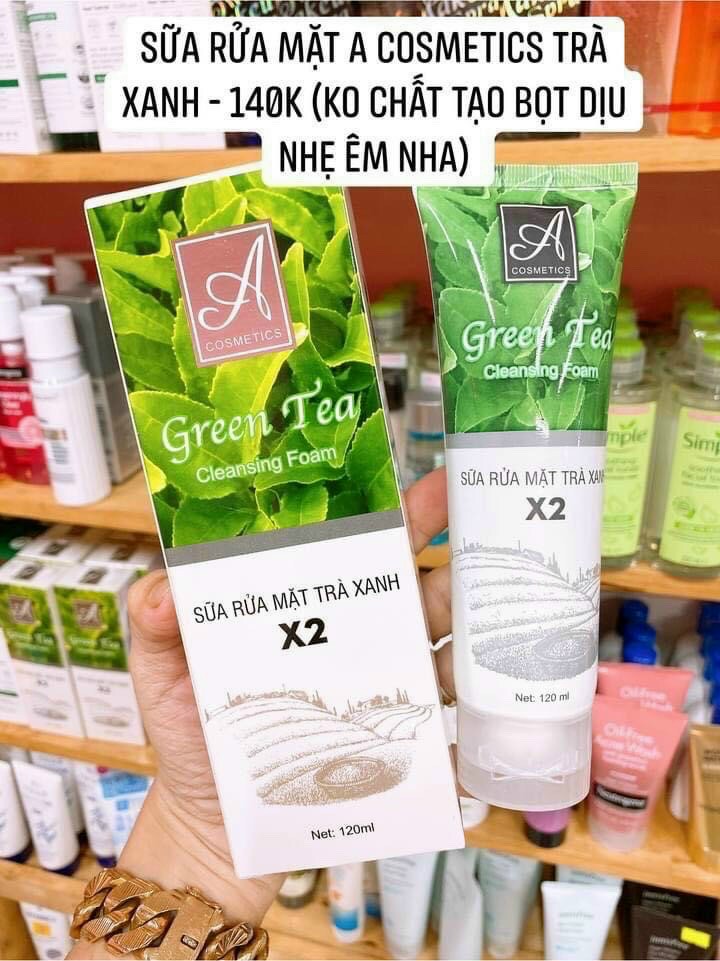 Sữa rửa mặt trà xanh x2 - a cosmetics kiểm soát bã nhờn ngăn ngừa mụn giữ ẩm da,