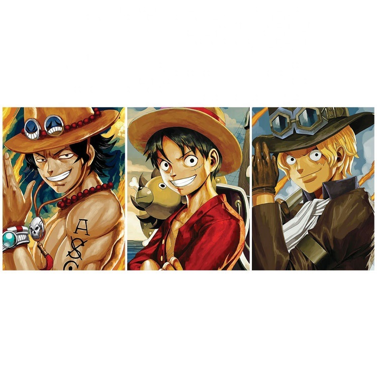 Poster 3D biến hình One Piece Luffy và Ace: \
