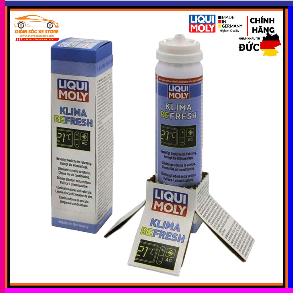 Chai xịt xông khử mùi và diệt khuẩn đa dụng dàn lạnh xe hơi liqui moly klima refresh 75ml chamsocxestore