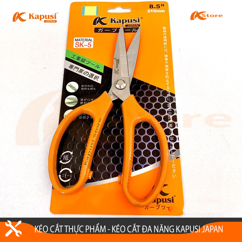 KÉO CẮT ĐA NĂNG - KÉO CẮT THỰC PHẨM KAPUSI JAPAN K-8626 8.5INCH/21CM