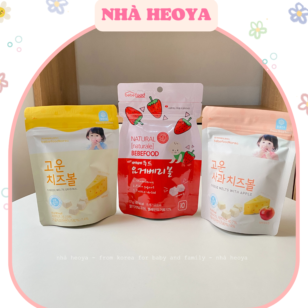 Sữa chua khô, phô mai khô hữu cơ ăn dặm cho bé bebefood hàn quốc