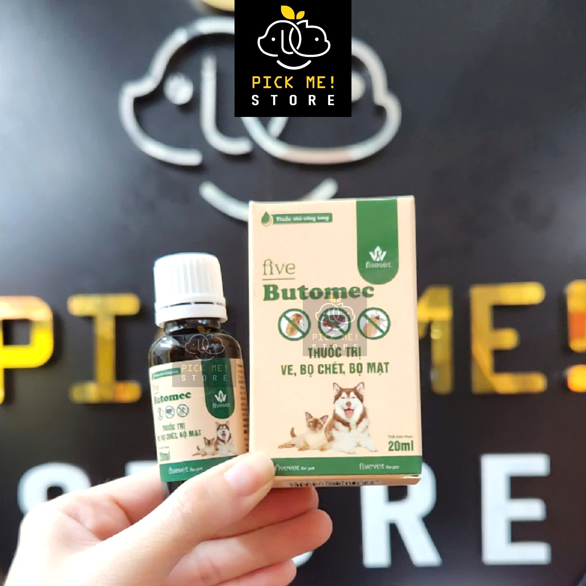 Five Butomec Nhỏ Gáy Trị Ve Rận, Bọ Chét, Bọ Mạt cho Chó Mèo, Gà Đá, Chim Cảnh