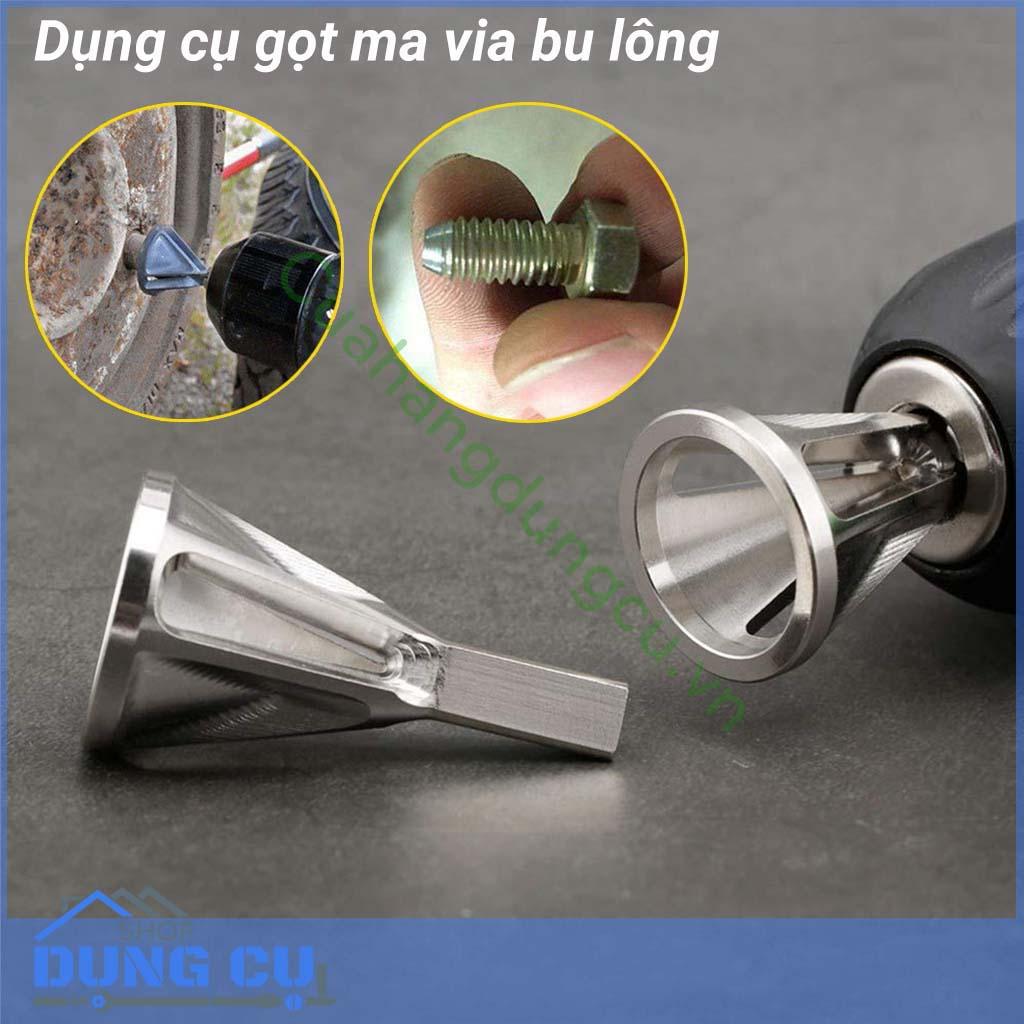 Đầu gọt ma via bu lông lắp máy khoan