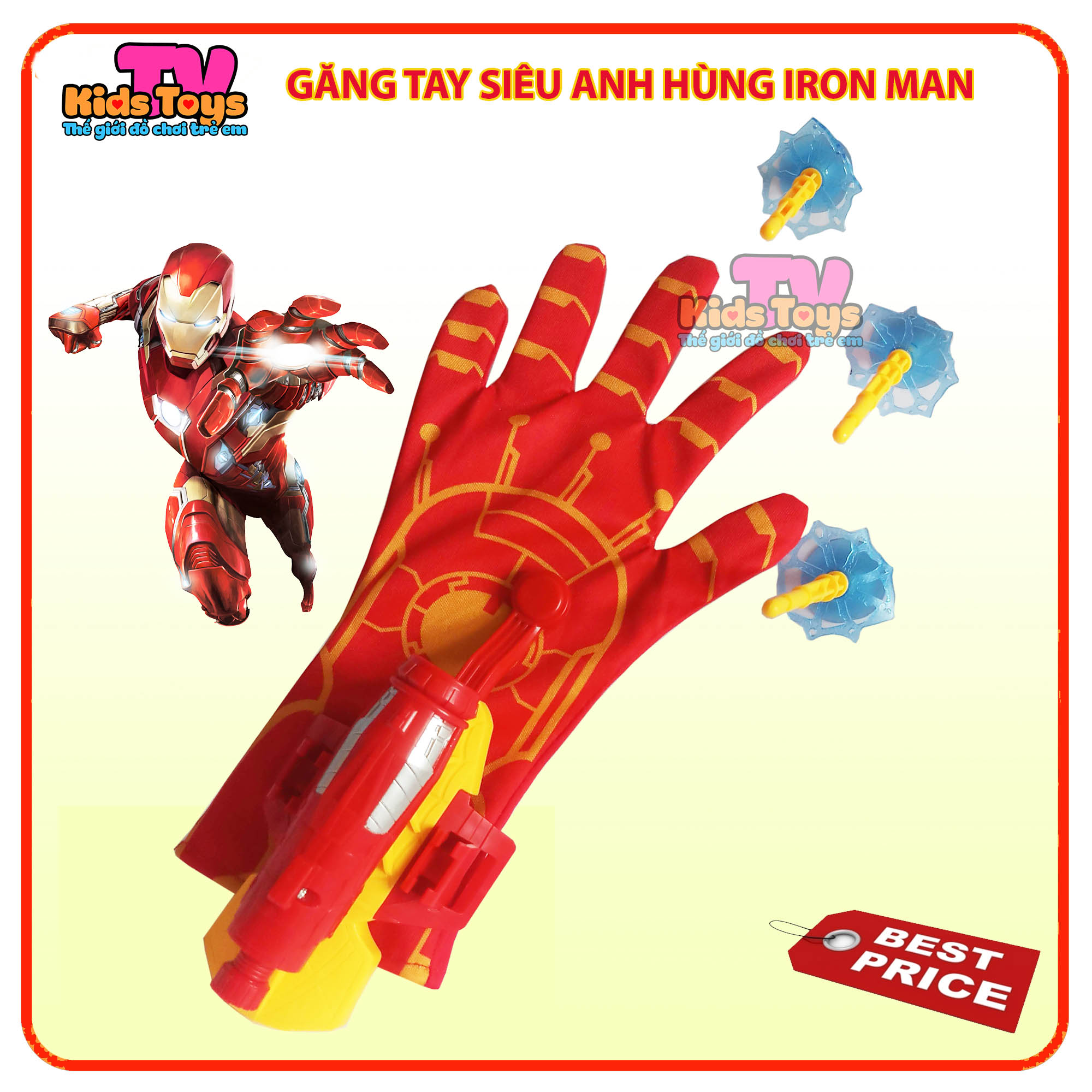 Găng tay người sắt Đồ chơi găng tay người sắt Ironman- người sắt có nhạc đèn cho bé