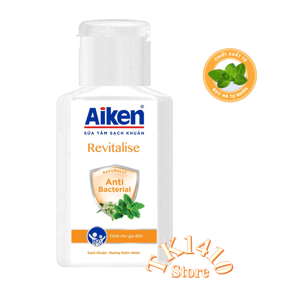 [HCM]Aiken Sữa tắm Sạch khuẩn Chiết Xuất Bạc Hà 60 gr