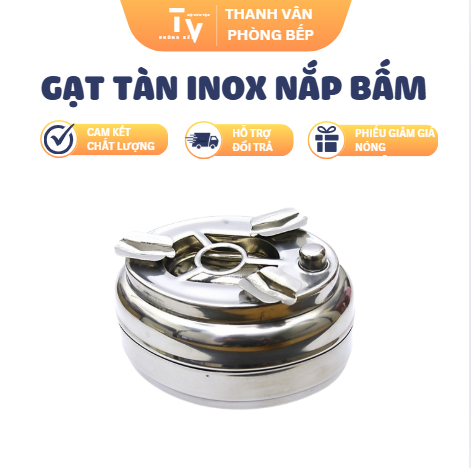 Gạt tàn inox nắp bấm (TV1459)