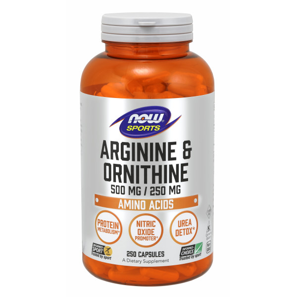 Arginine & Ornithine 500 mg/250 mg | Hỗ trợ Chuyển hóa protein * Chất xúc tác Nitric Oxide * Thải Độc Urê * Axit Amin phổ biến với các vận động viên (250 Viên)