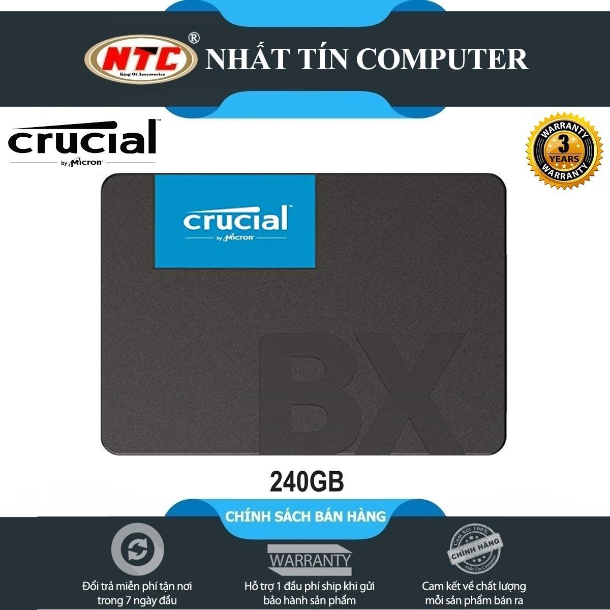 Ổ cứng SSD gắn trong Crucial BX500 3D NAND SATA III 2.5 inch 240GB R540MB/s W500GB/s (Đen) - Nhất Tín Computer