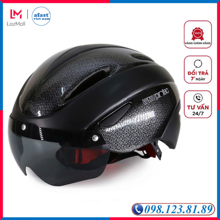 Mũ Bảo Hiểm Xe Đạp Protec Win 018 Màu Đen Thế Hệ Mới Sử Dụng Kính Nam Châm Vòng Đầu 57cm - 62cm - AFAST VIỆT NAM