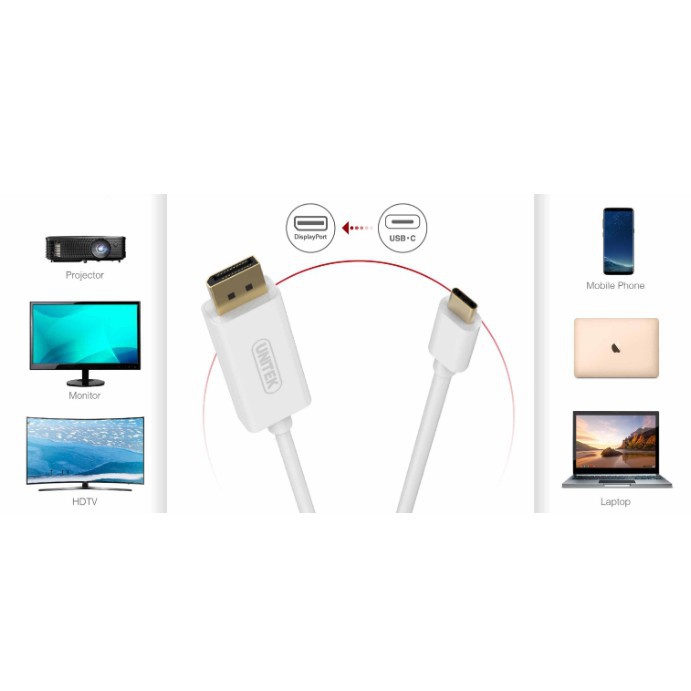 Cáp type-c - displayport 1.8m unitek